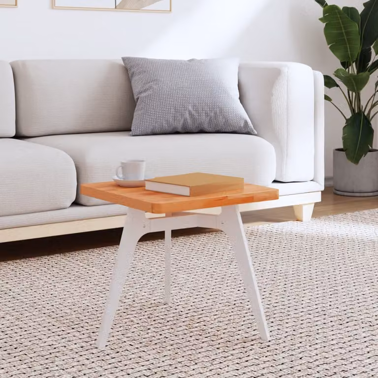 vidaXL Piano per Tavolo Quadrato in Legno di Faggio Marrone L: 40 cm, P: 40 cm, H: 2,5 cm