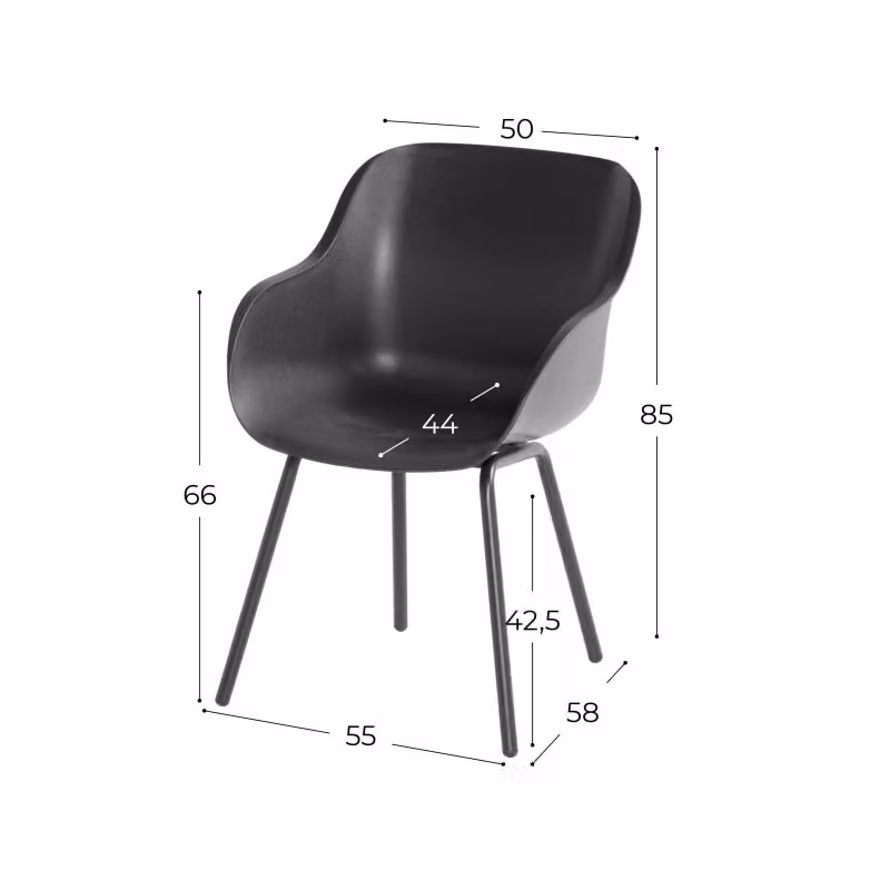 Set di 2 sedie SOPHIE Rondo Elegance HARTMAN in metallo e plastica, colore Antracite opaco – 2