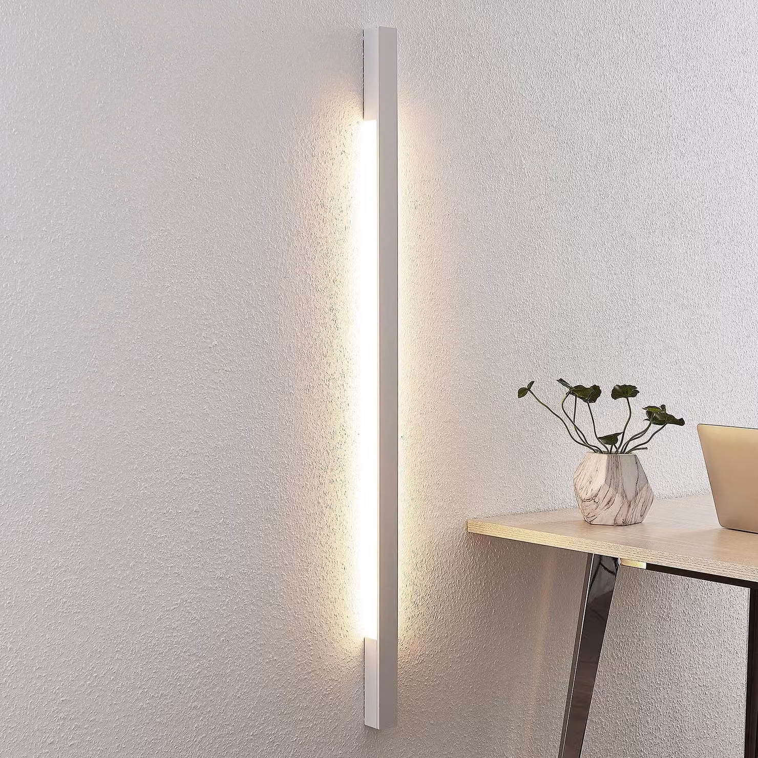 Applique da parete a LED Ivano Arcchio, Bianco / Opale, Corridoio, Alluminio, Moderno, Applique a LED
