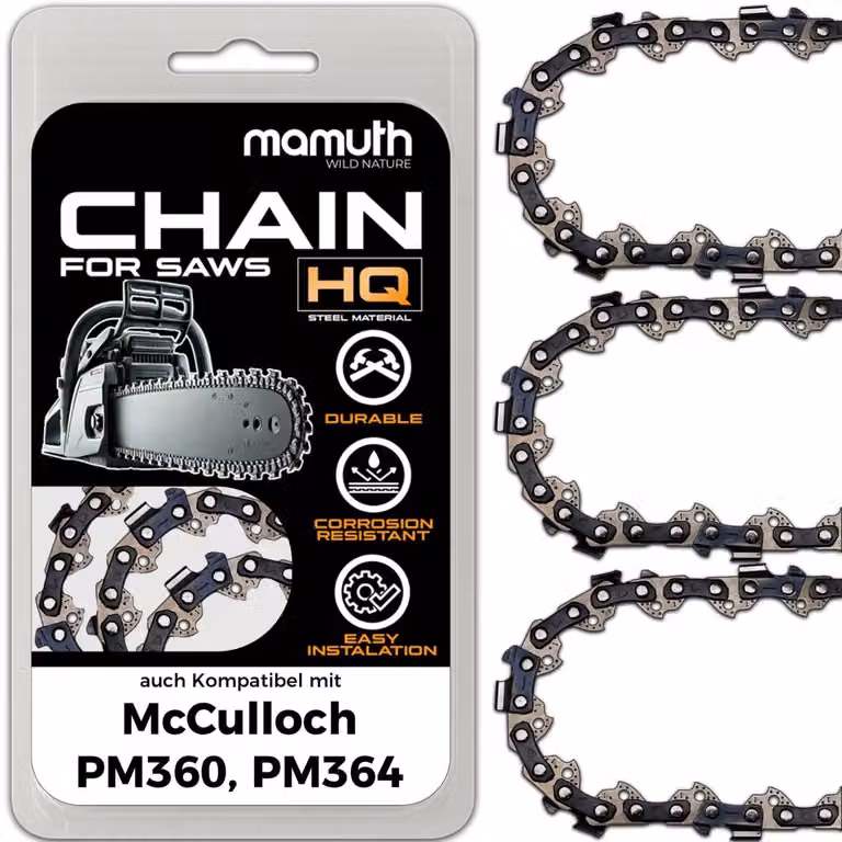 3 catene per motosega, lunghezza 30 cm, passo 1,3 mm, larghezza 3/8", modello 44 TG, compatibili con motoseghe McCulloch PM360 e PM364
