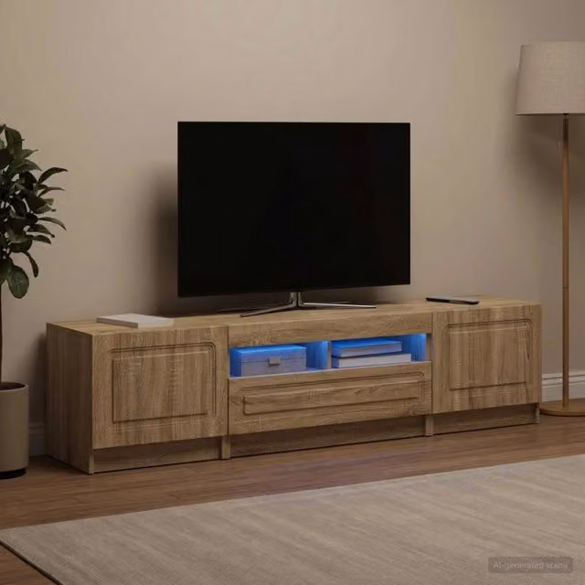 Mobile TV LED UTRECHT 3 pz Rovere Sonoma Legno ingegnerizzato 3417002
