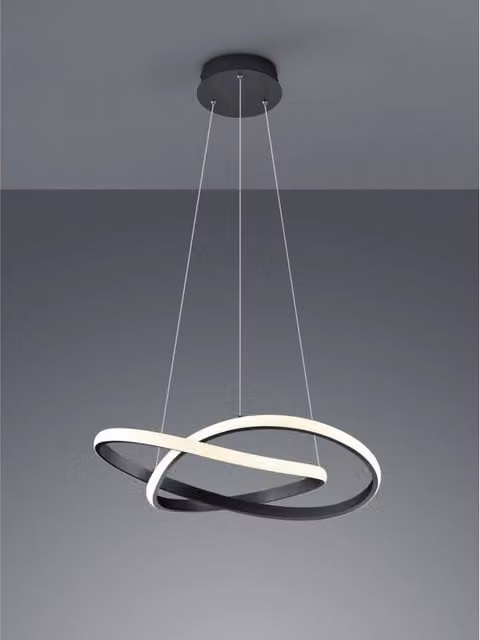 Sospensione Moderna Course Antracite Nero Led Dimmerabile 27W Ø60 cm Trio Lighting