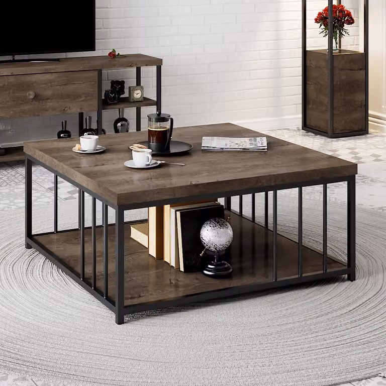Skye Decor, Zenn - Noce, Nero, tavolini, noce, 90 x 40 x 90 cm