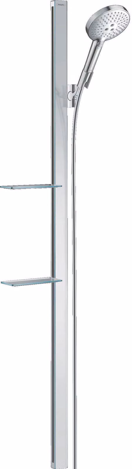 hansgrohe Raindance Select S Set de douche 120, 3jet, avec barre de douche 1500mm, avec tablettes, chrome, 27646000, 27646000
