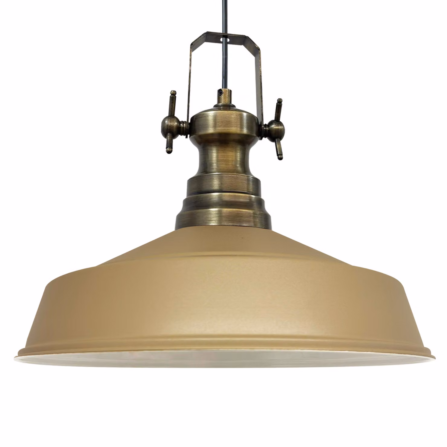 Lampada a sospensione Asletl Lampada industriale in metallo Ø41 cm, beige Lampada a sospensione