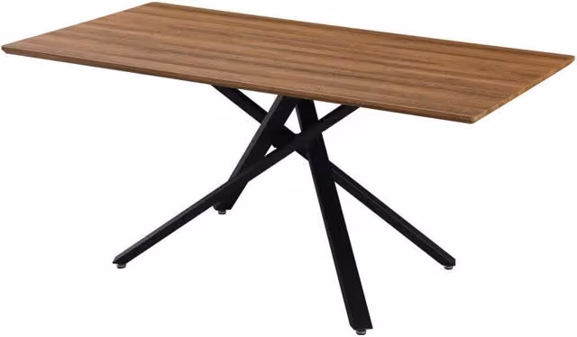 Tavolo Rettangolare Jasper 160x90x75 Top Noce + Gambe Nere