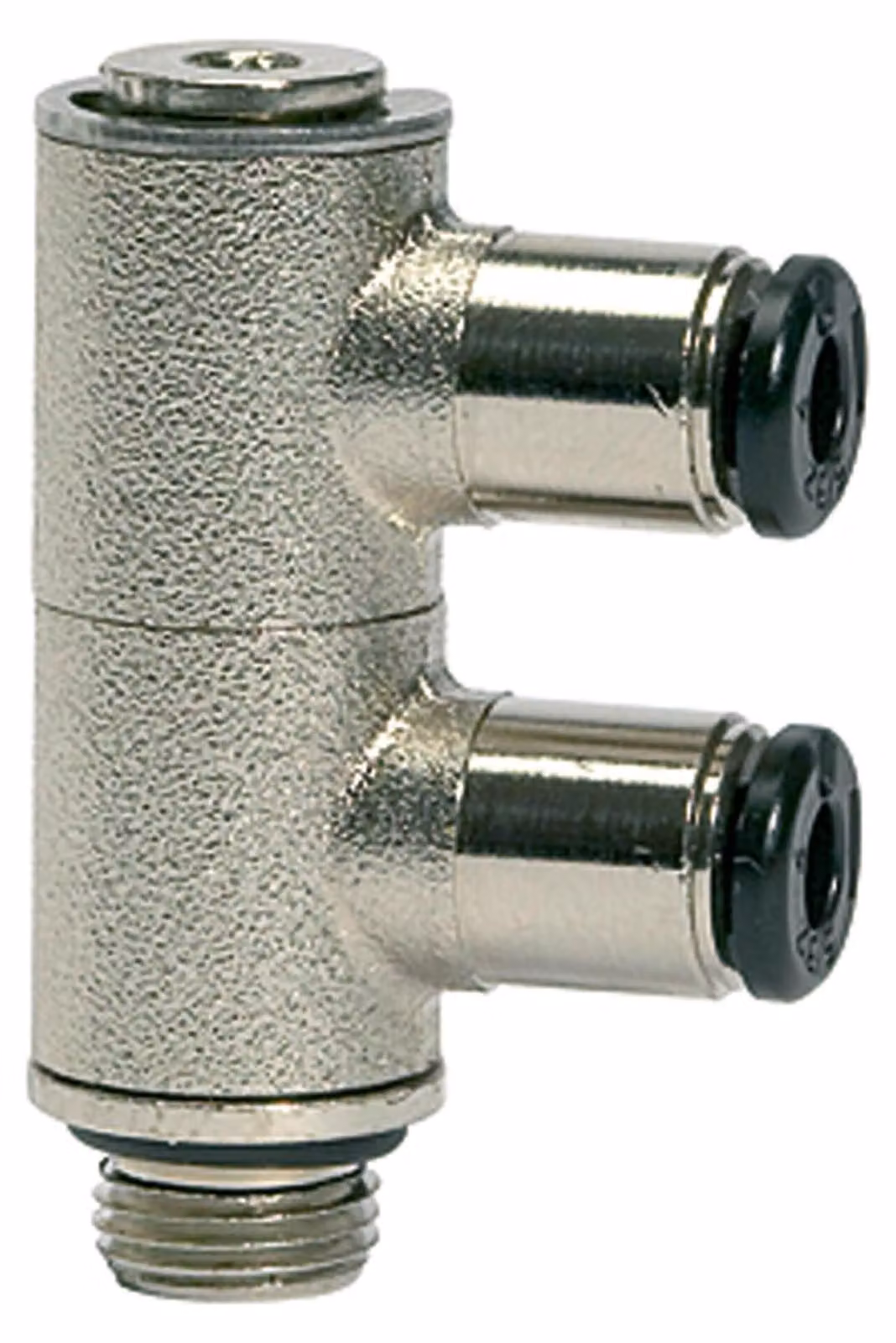 Riegler L-distributore a 2 vie "click-clock", ruotabile, M5 esterno Ã˜ 6mm