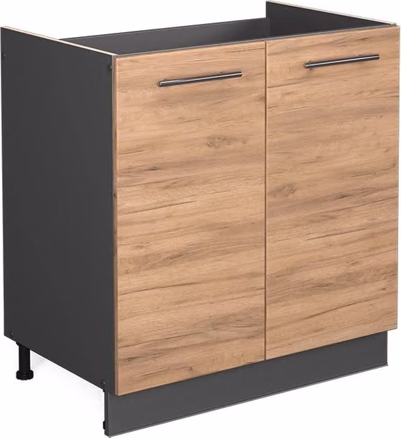 Mobile lavello cucina Fame-Line Vicco in rovere e antracite L: 80 cm senza piano di lavoro – 1