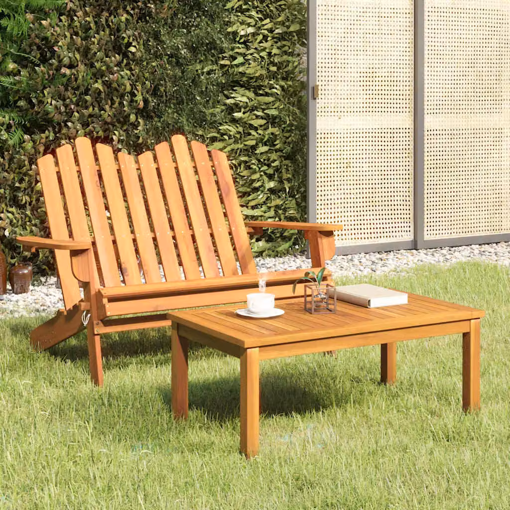 Set da salotto da giardino Adirondack vidaXL in legno di acacia oliato marrone, 2 pezzi