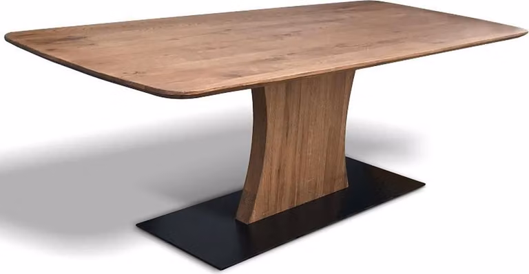 Tavolo da pranzo in rovere con base in metallo - Tutti i colori e le dimensioni - Rustico e solido