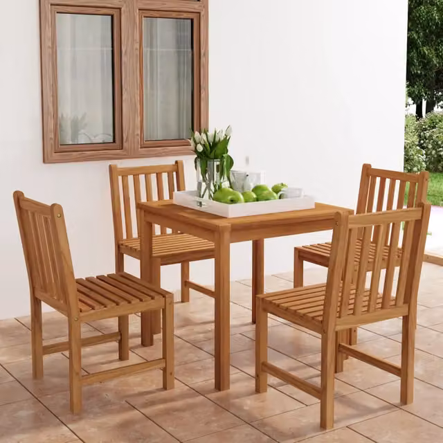 Set da pranzo da giardino 5 pz 80x80 cm Legno Massello di Teak 3059922