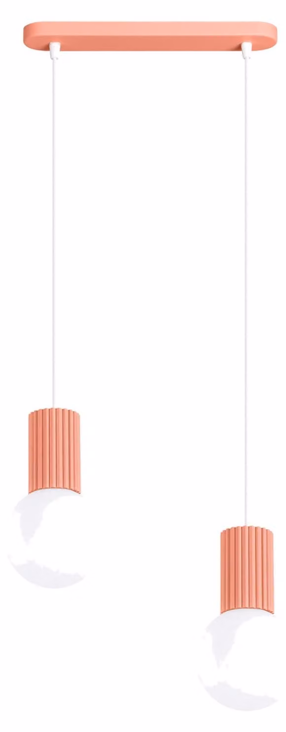 Lampada a sospensione HALO 2L pesca 2xG9 8W alluminio/vetro 120x6x33.5cm Sollux Lighting