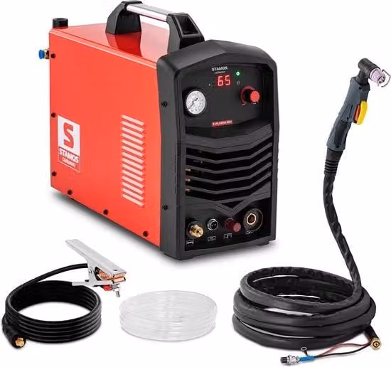 Tagliaplastica Stamos Germany 65 A con tecnologia IGBT e accensione ad alta frequenza, colore rosso