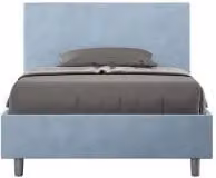 Letto Adele Ityhome con contenitore in microfibra azzurro L: 120 cm, P: 210 cm