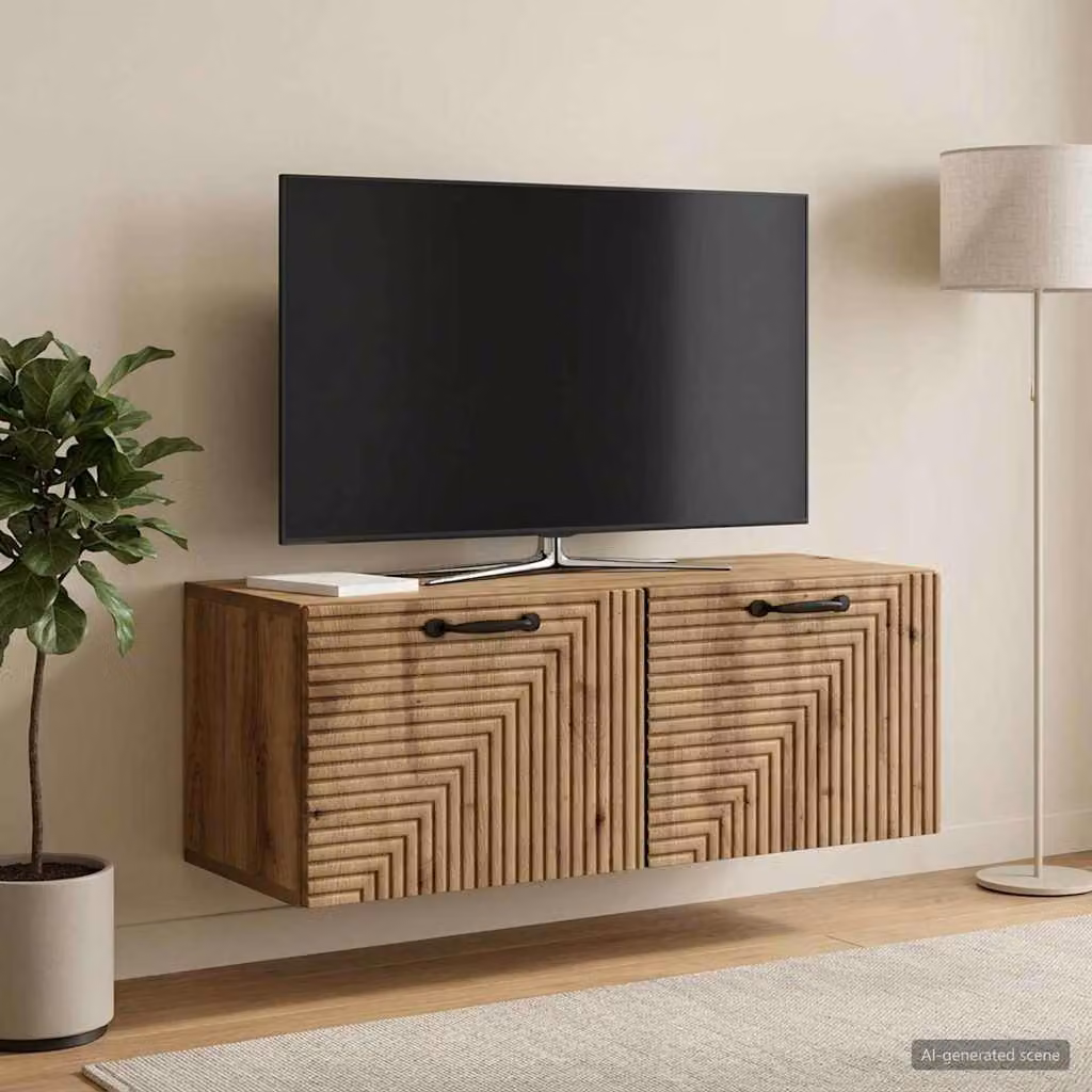 vidaXL Mobile Porta TV da Muro Moderno in Rovere, L 78,5 cm x P 31 cm x H 30 cm