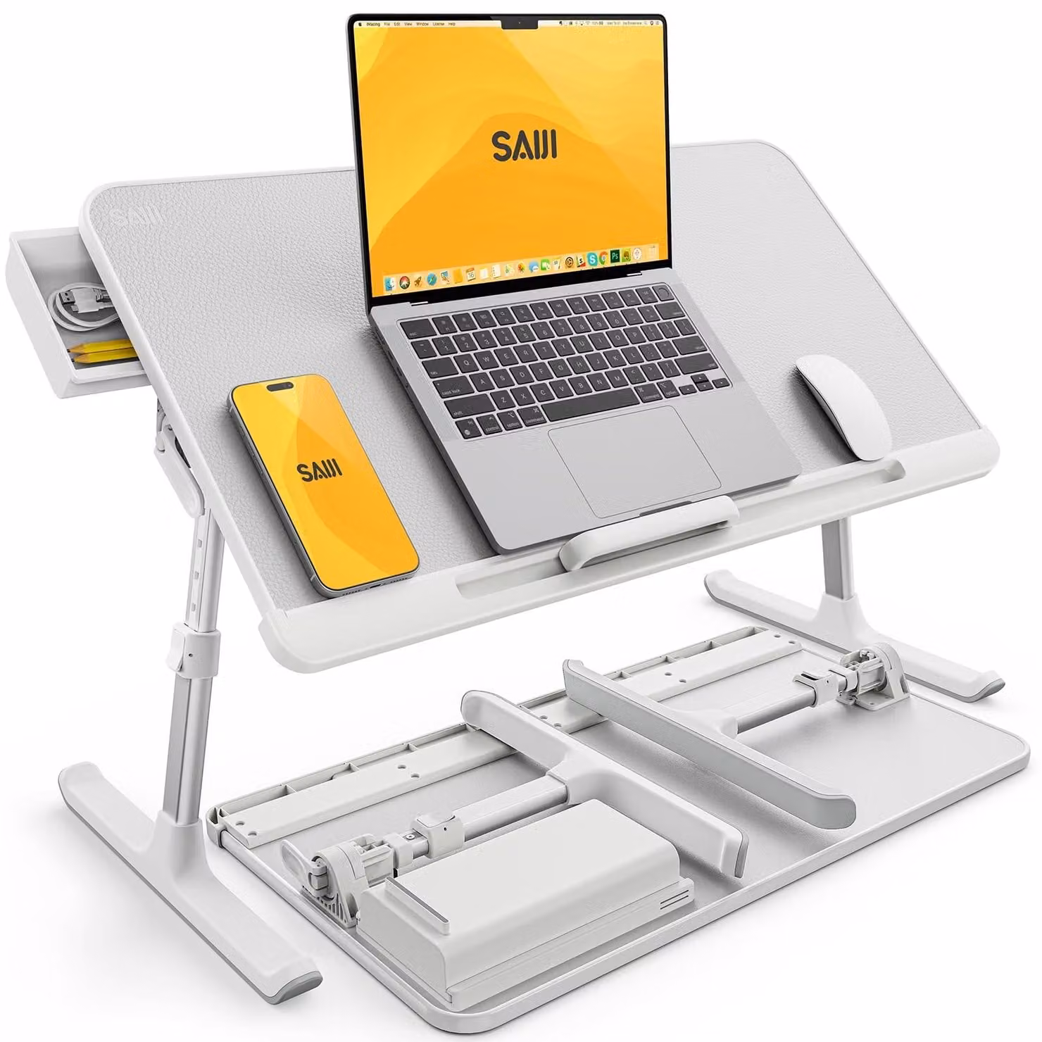 Elzusha - Tavolino regolabile per laptop - Design ergonomico per leggere e mangiare