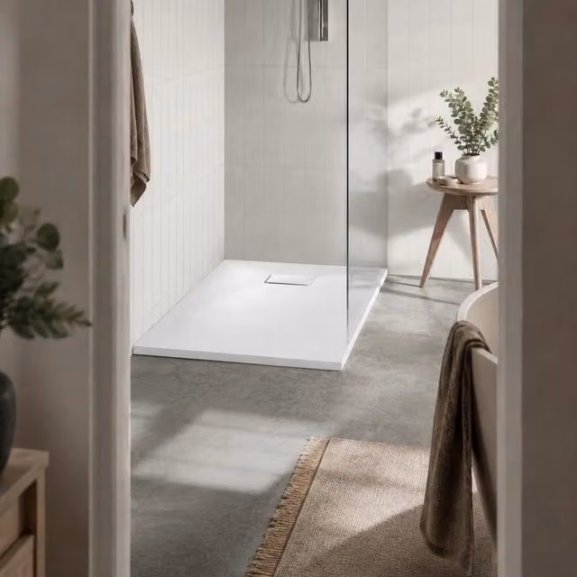 SMC White Shower Tray 90x80 Cm