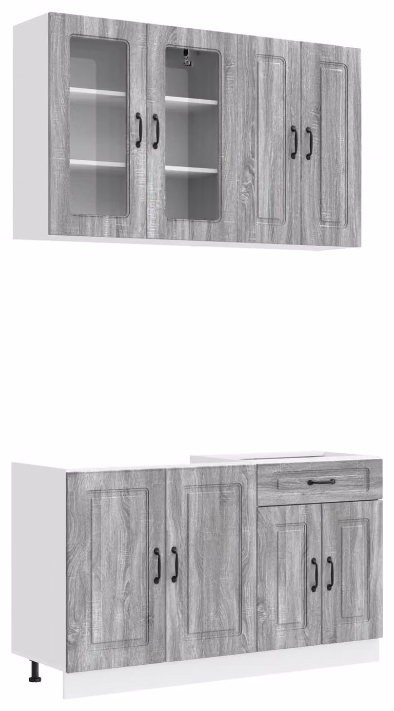 Set da cucina KALMAR, 4 pezzi, grigio Sonoma, materiale simile al legno