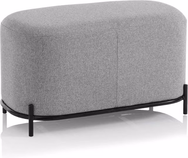 Panca 82x42x45 cm in Tessuto Grigio