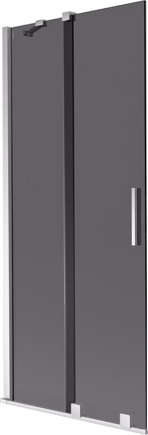 Mexen Velar paratia per vasca da bagno scorrevole a 2 ante 80 x 150 cm, grafite, cromo - 896-080-000-41-01