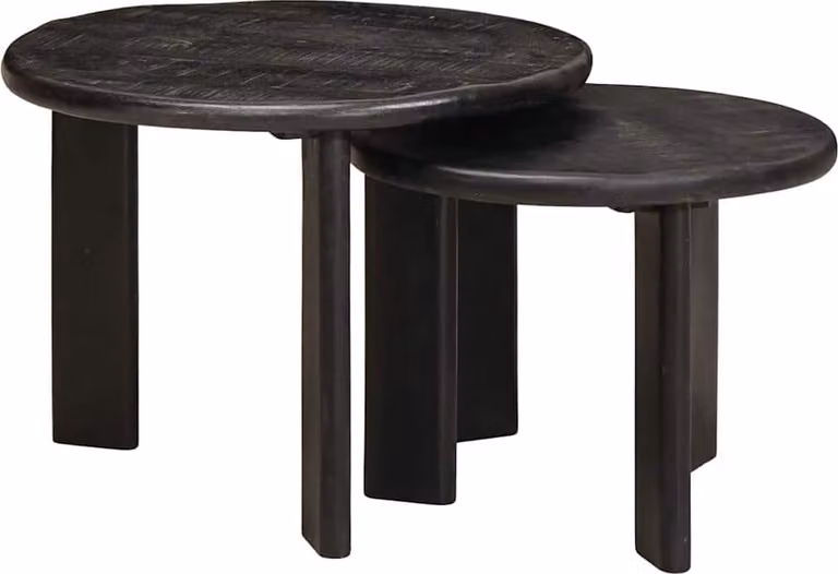 Tavoli da Caffè Nido 2 pcs Bianco Legno di mango massello