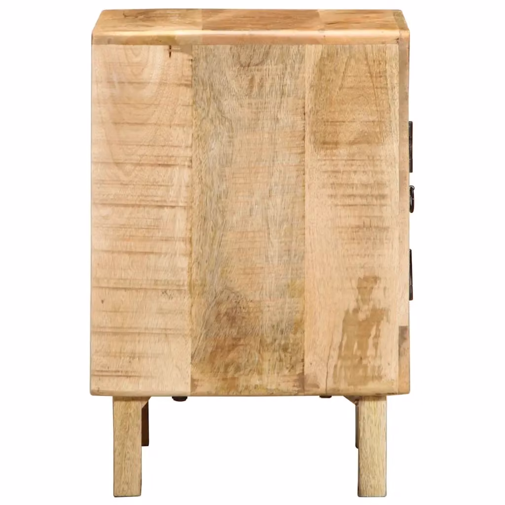 Set di 2 comodini vidaXL in legno di mango grezzo marrone L/P/H: 40 x 32 x 46 cm – 2