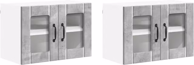Set di 2 pensili da cucina moderni, funzionali e pratici 60 x 31 x 40 cm in legno ingegnerizzato grigio cemento 02_0053991