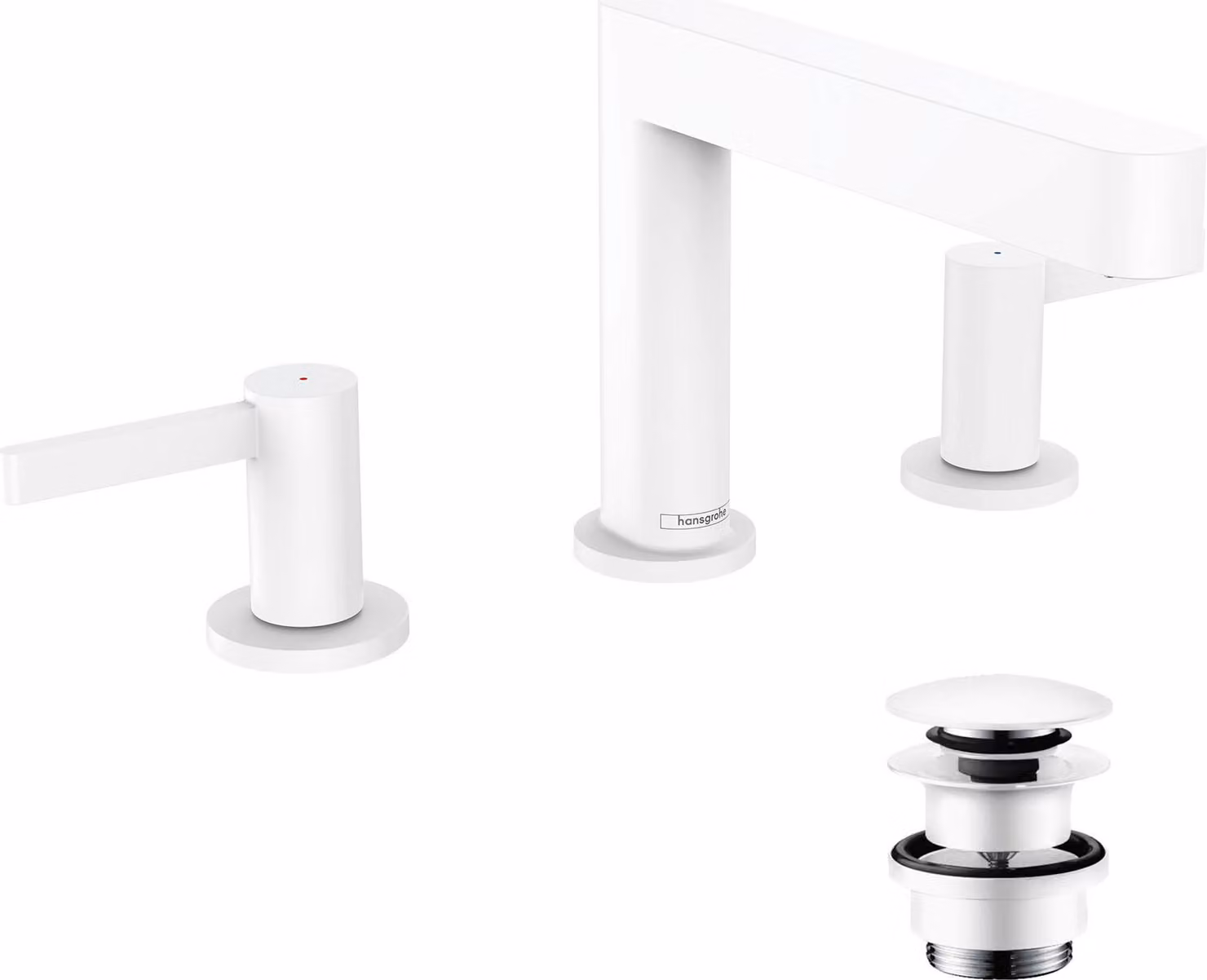 hansgrohe Finoris robinetterie de lavabo 3 trous 110 avec vidage Push-Open, portée 169mm, 76033700, 76033700