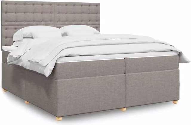 Letto Ibrido Moderno vidaXL con Struttura in Legno di Pino e Materasso in Tessuto Beige, Bianco e Grigio L/P: 200 x 200 cm