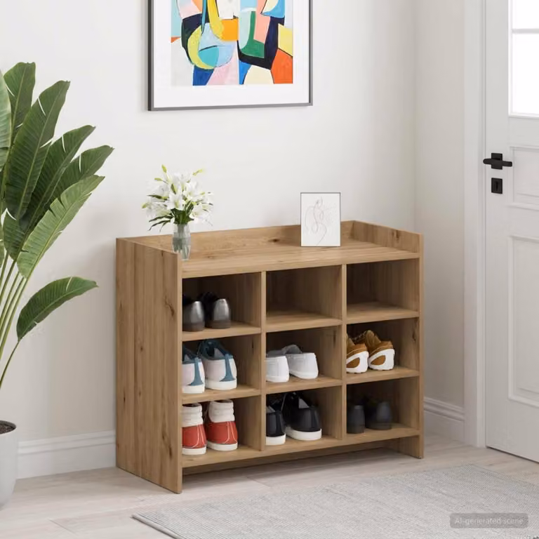 Scarpiera mobile vidaXL in legno marrone con ripiani piatti, L: 85 cm, P: 39,5 cm, H: 70 cm