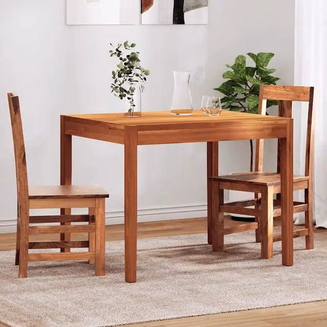 Set di 2 sedie da pranzo vidaXL in legno massello di acacia marrone stile rustico – 1