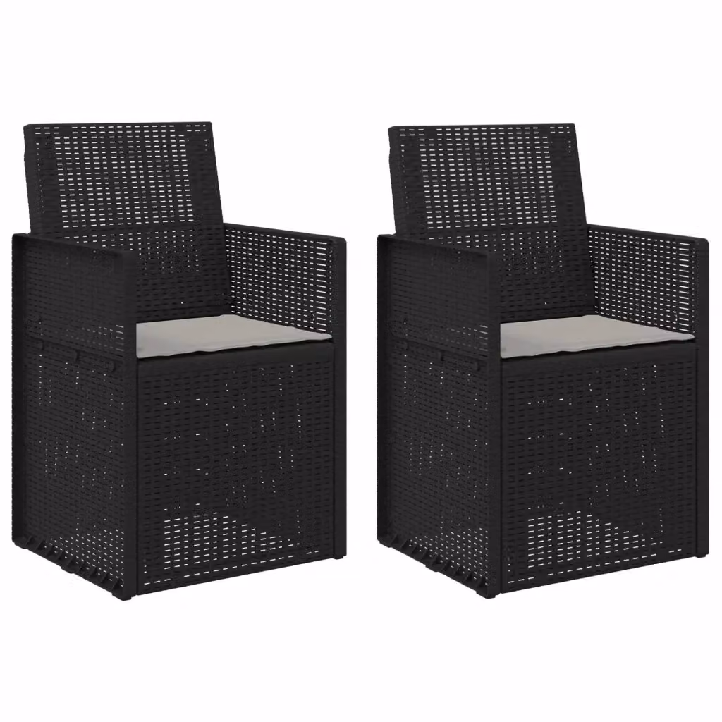 Set di 2 sedie da giardino moderne vidaXL in plastica resistente ai raggi UV, colori antracite e grigio chiaro – 2