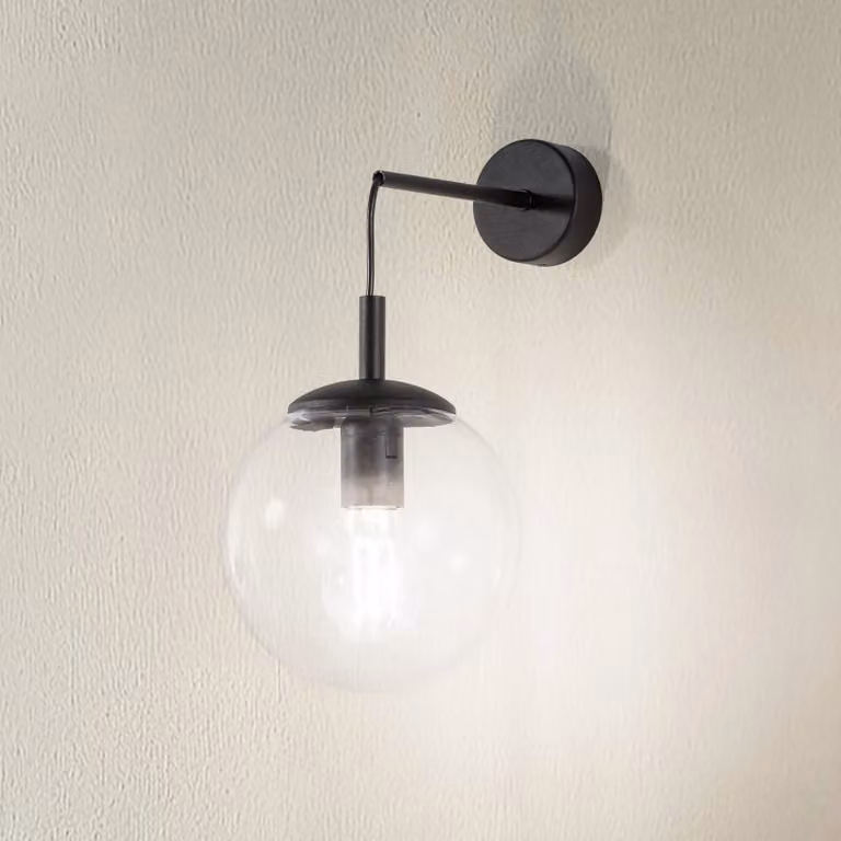 Applique da parete Esme TK Lighting, dimmerabile, Chiaro / Trasparente, Soggiorno / Sala da pranzo, Vetro, Moderno, Applique