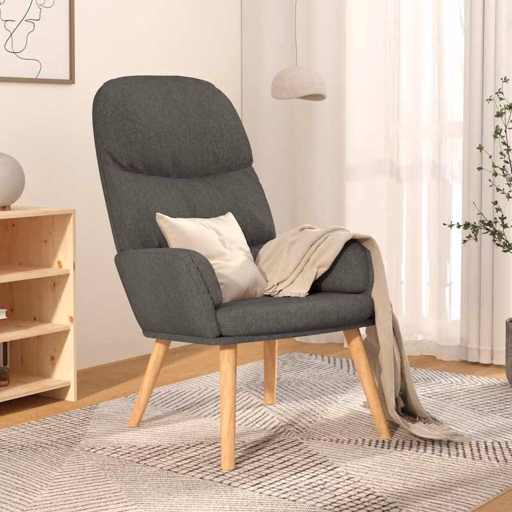Poltrona Relax Recliner vidaXL Grigia con Braccioli e Struttura in Metallo e Legno
