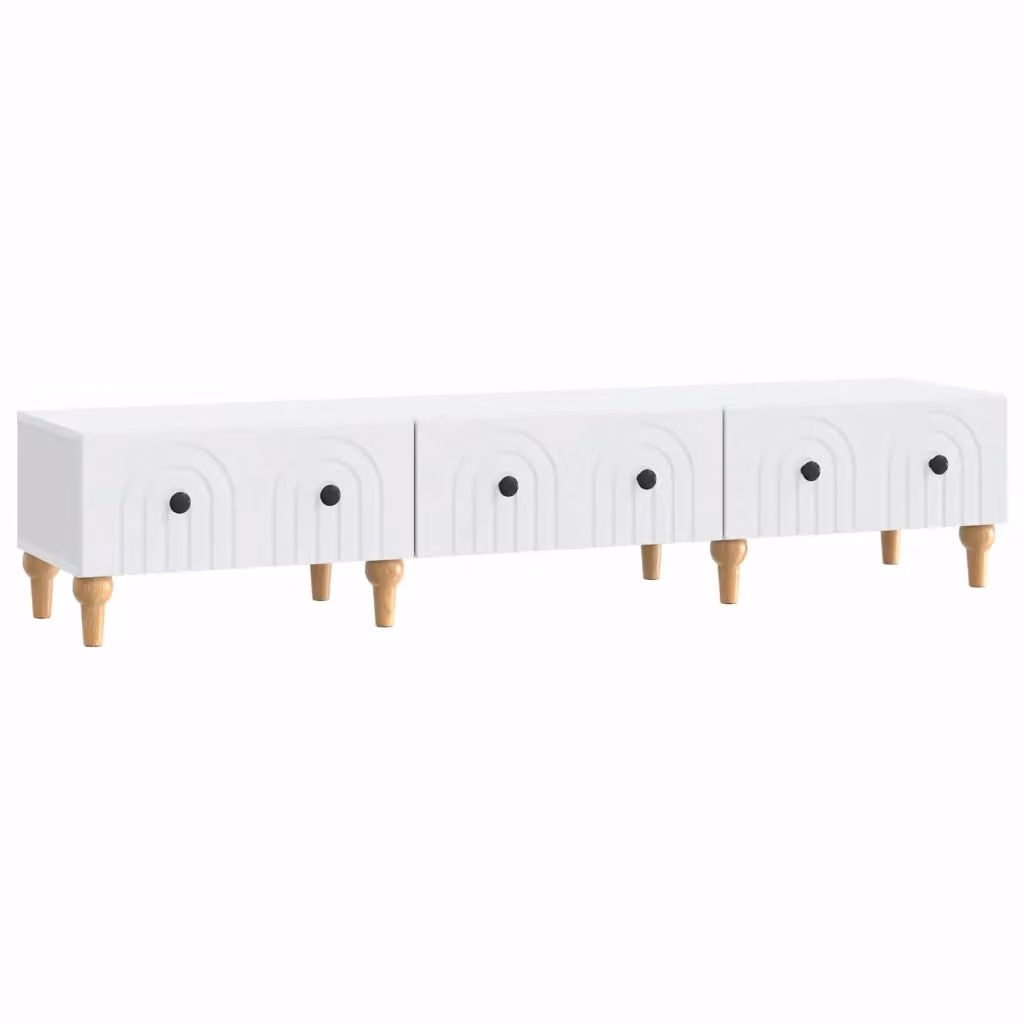 Mobile TV moderno vidaXL bianco in legno ingegnerizzato L: 147 cm, P: 34,5 cm, H: 30 cm – 2