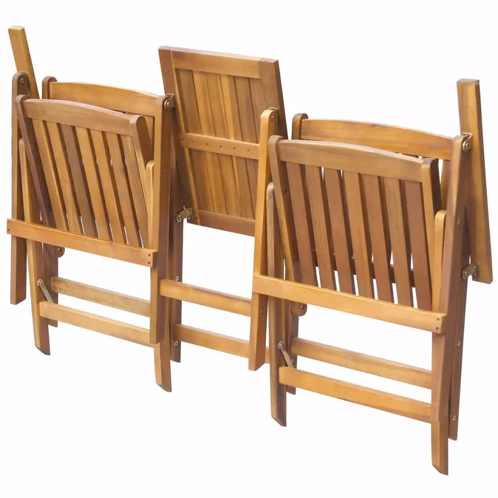 Panchina da esterno pieghevole con tavolino vidaXL in legno di acacia massello marrone L: 140 cm – 2