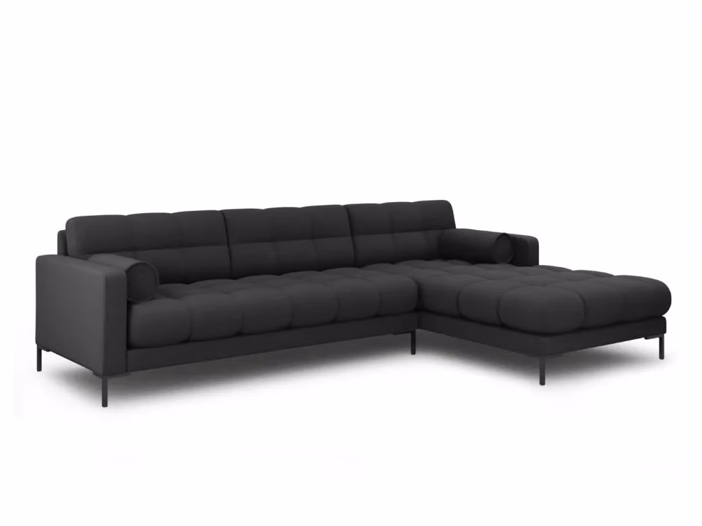 Divano angolare destro Bali di Cosmopolitan Design, modello a 5 posti in tessuto antracite con design moderno per il tuo living, L/P/H: 293 x 185 x 105 cm – 2