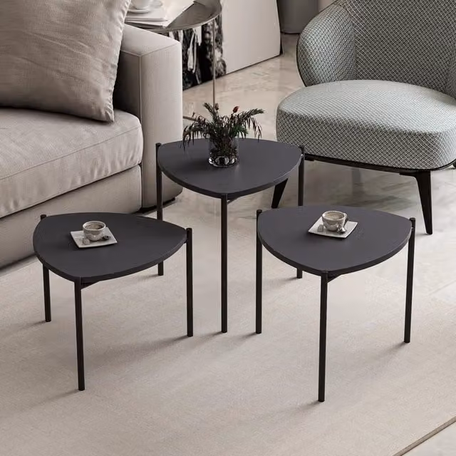 Tavolino da salotto modulare Carro DMORA colore nero antracite L/P/H: 45 x 45 x 45 cm – 1