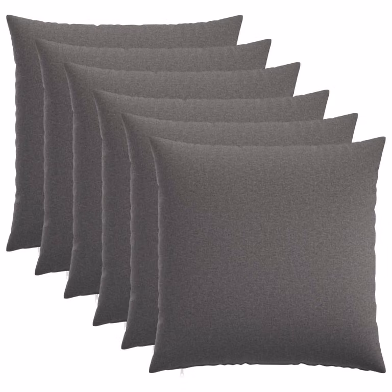 Set di 6 federe vidaXL HEERLEN grigio chiaro in tessuto poliestere, 80 x 80 cm