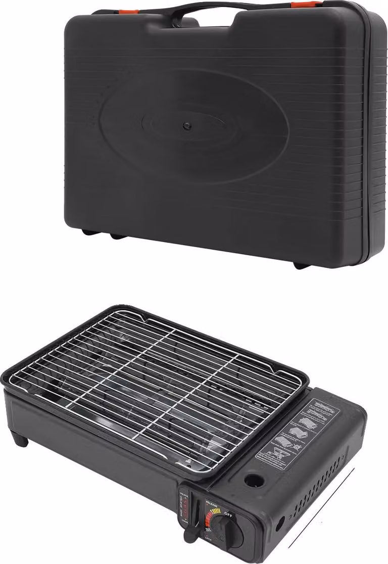 Barbecue a gas, design portatile, alta efficienza, nero