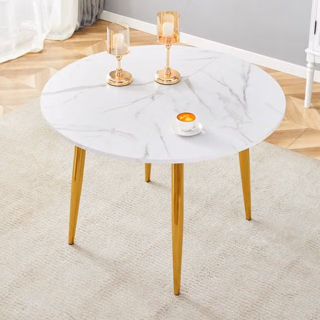 Tavolo allungabile da pranzo con piano ovale in MDF bianco e gambe in metallo 137 × 107 × 75 cm