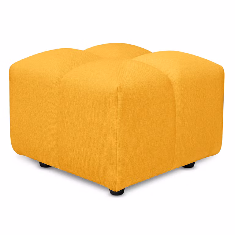 Pouf poggiapiedi con bombature morbide, Pouf Rubiq Giallo 60 x 150 cm