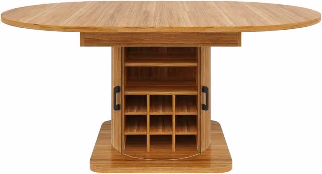 Tavolo da pranzo allungabile con contenitore, piano MDF e struttura in metallo, colore marrone scuro, salvaspazio per cucina e soggiorno