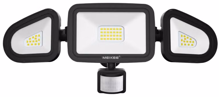 Faretto LED da 42W con sensore di movimento, 3600 lumen, grado di protezione IP66, temperatura di colore 6500K, modello a 3 luci