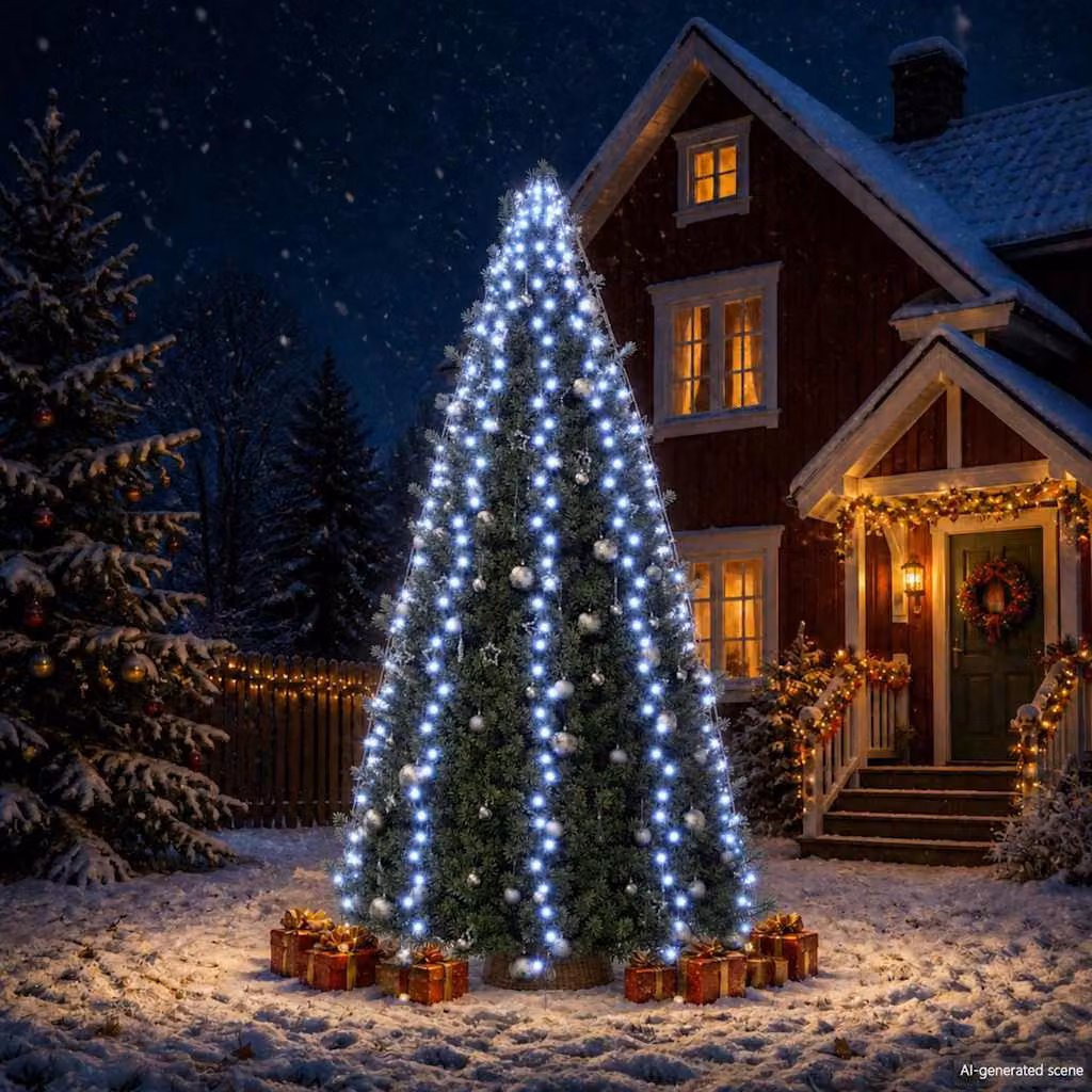 vidaXL Luci LED per Albero di Natale Blu, Lunghezza: 500 cm