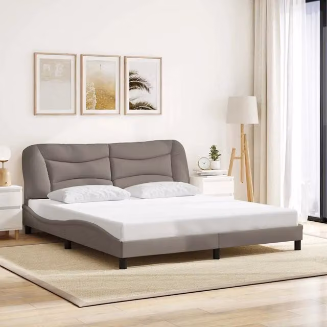 Giroletto senza materasso Hvar vidaXL in tessuto beige L/P/H: 180 x 200 x 185 cm – 1