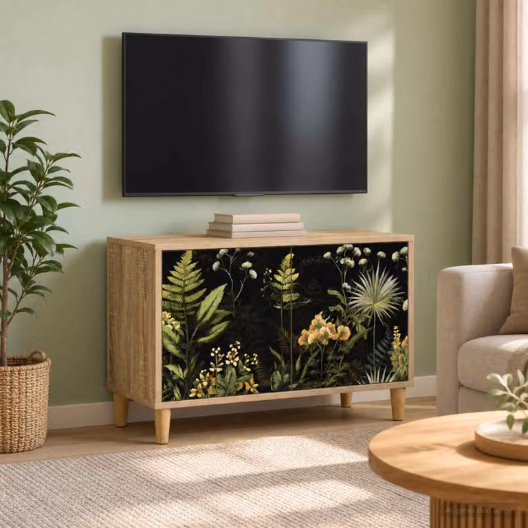 Mobile TV vidaXL RHENEN moderno in legno ingegnerizzato color Sonoma marrone L: 69 cm, P: 33 cm, H: 50 cm