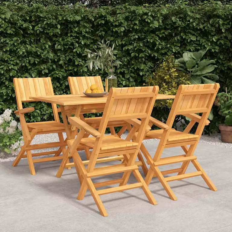 Set da pranzo per giardino vidaXL in legno di teak marrone composto da 5 pezzi