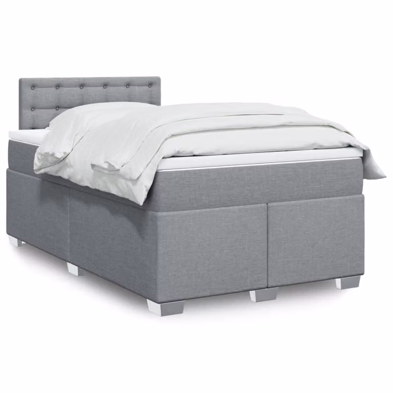 Maison Exclusive - Letto boxspring con materasso Grigio chiaro 120x200 cm Tessuto
