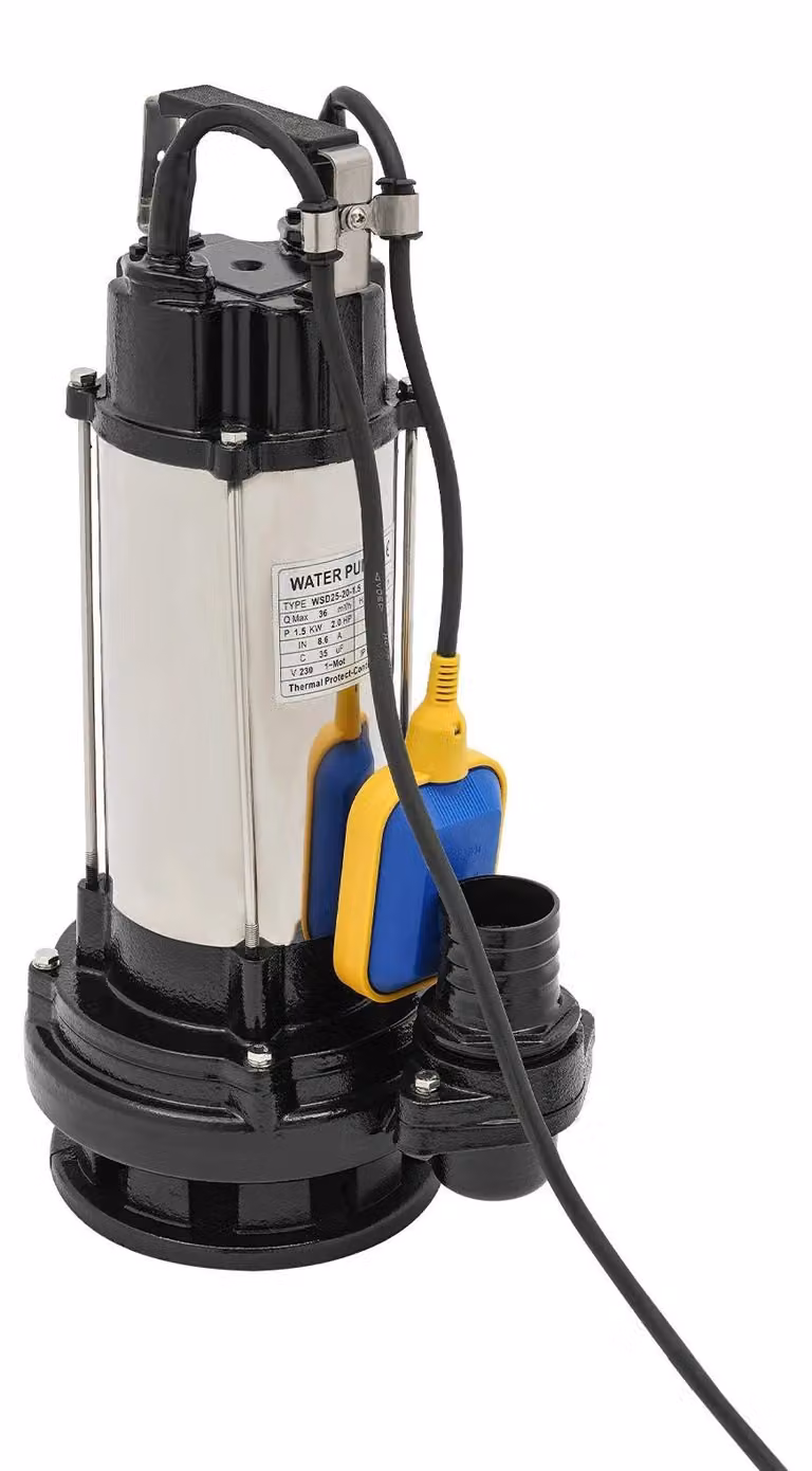 Pompa sommergibile - Pompa per acqua - Pompa per acqua pulita - Pompa per acqua sporca - Motore da 1,5 kW - Corpo in acciaio inossidabile
